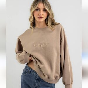 Rusty Women's Oversized Sweatshirt in Taupe Sz M